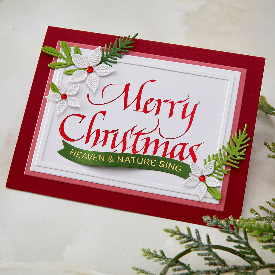 Spellbinders - Upright Italic Merry Christmas Press + Foil Plate by Paul Antonio
