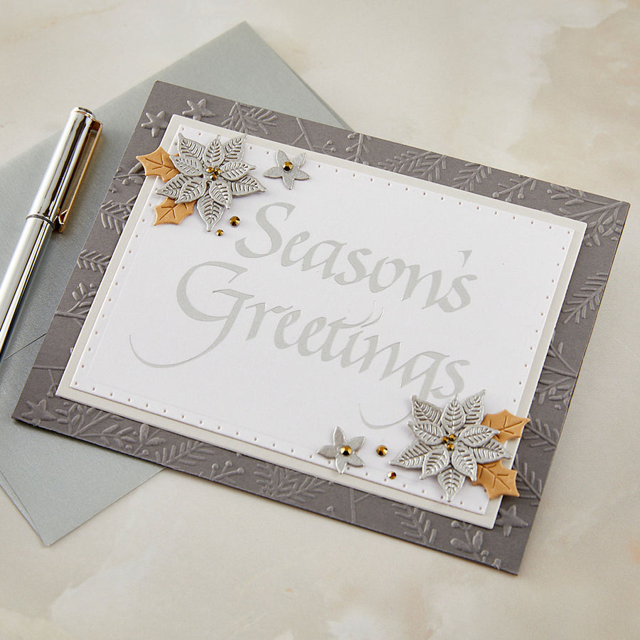 Spellbinders - Upright Italic Holiday Sentiments Press + Foil Bundle by Paul Antonio