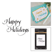 Spellbinders - Upright Italic Happy Holidays Press + Foil Plate by Paul Antonio