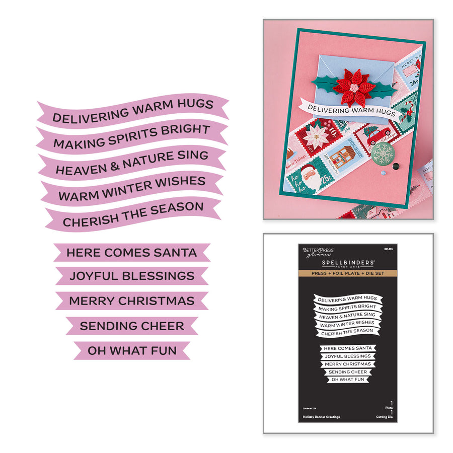 Spellbinders - Holiday Banner Greetings Press + Foil Plate & Die Set