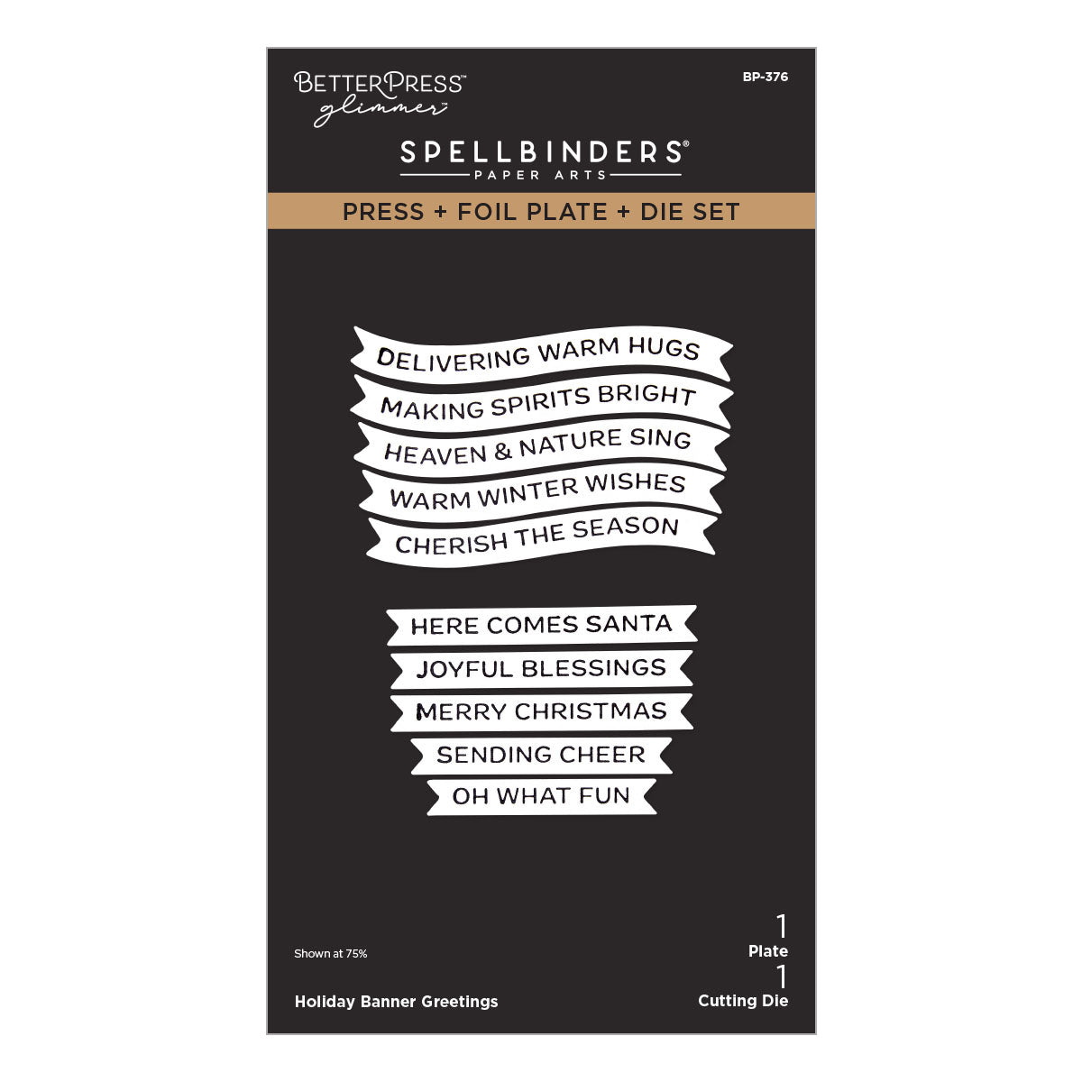 Spellbinders - Holiday Banner Greetings Press + Foil Plate & Die Set