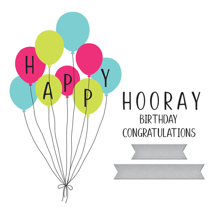 Spellbinders - Happy Hooray Balloons Registration Press Plate & Die Set from the Cheers to You Collection