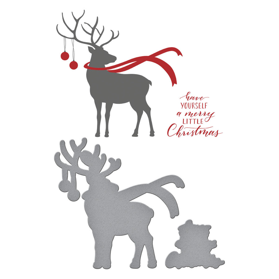 Spellbinders - Dashing Reindeer Registration Press Plate & Die Set from the Home for the Holidays Collection