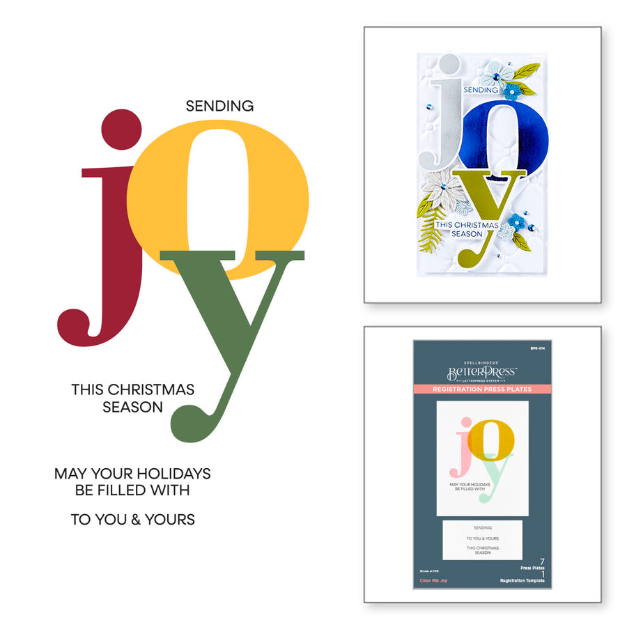 Spellbinders - Color Mix Joy Registration Press Plates from the Home for the Holidays Collection