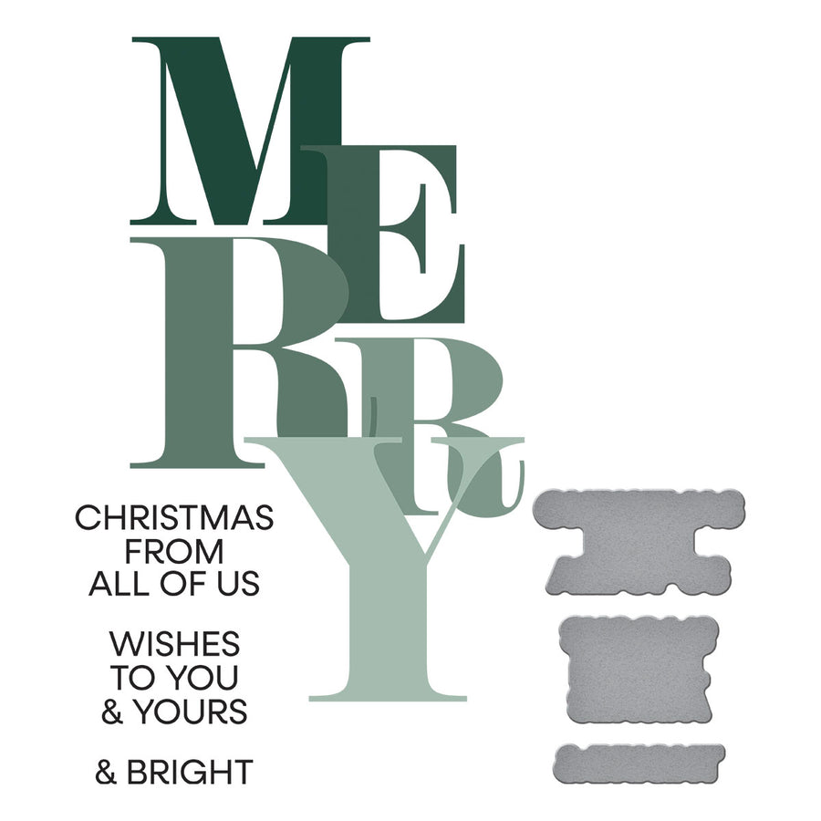 Spellbinders - Color Mix Merry Registration Press Plates from the Home for the Holidays Collection