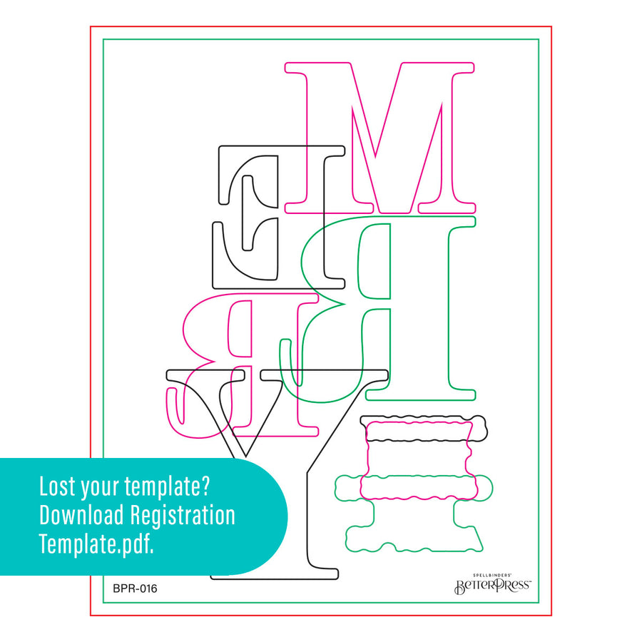 Spellbinders - Color Mix Merry Registration Press Plates from the Home for the Holidays Collection
