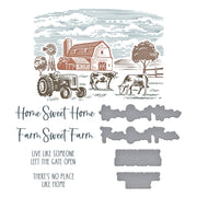 Spellbinders - Farm Sweet Farm Registration BetterPress Plate & Die Set from the Justine's Farm Collection by Justine Dvorak