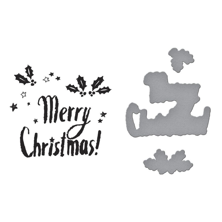 Spellbinders - Starry Merry Christmas Registration Press Plate & Die Set from the Starry Holiday Collection by Dina Wakley