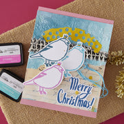 Spellbinders - Merry, Merry, Merry Bird Registration Press Plate & Die Set from the Starry Holiday Collection by Dina Wakley