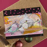 Spellbinders - Merry, Merry, Merry Bird Registration Press Plate & Die Set from the Starry Holiday Collection by Dina Wakley