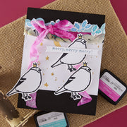 Spellbinders - Merry, Merry, Merry Bird Registration Press Plate & Die Set from the Starry Holiday Collection by Dina Wakley