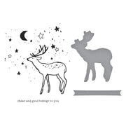 Spellbinders - Cheer and Good Tidings Deer Registration Press Plate & Die Set from the Starry Holiday Collection by Dina Wakley