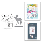 Spellbinders - Cheer and Good Tidings Deer Registration Press Plate & Die Set from the Starry Holiday Collection by Dina Wakley