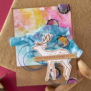 Spellbinders - Cheer and Good Tidings Deer Registration Press Plate & Die Set from the Starry Holiday Collection by Dina Wakley