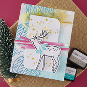 Spellbinders - Cheer and Good Tidings Deer Registration Press Plate & Die Set from the Starry Holiday Collection by Dina Wakley
