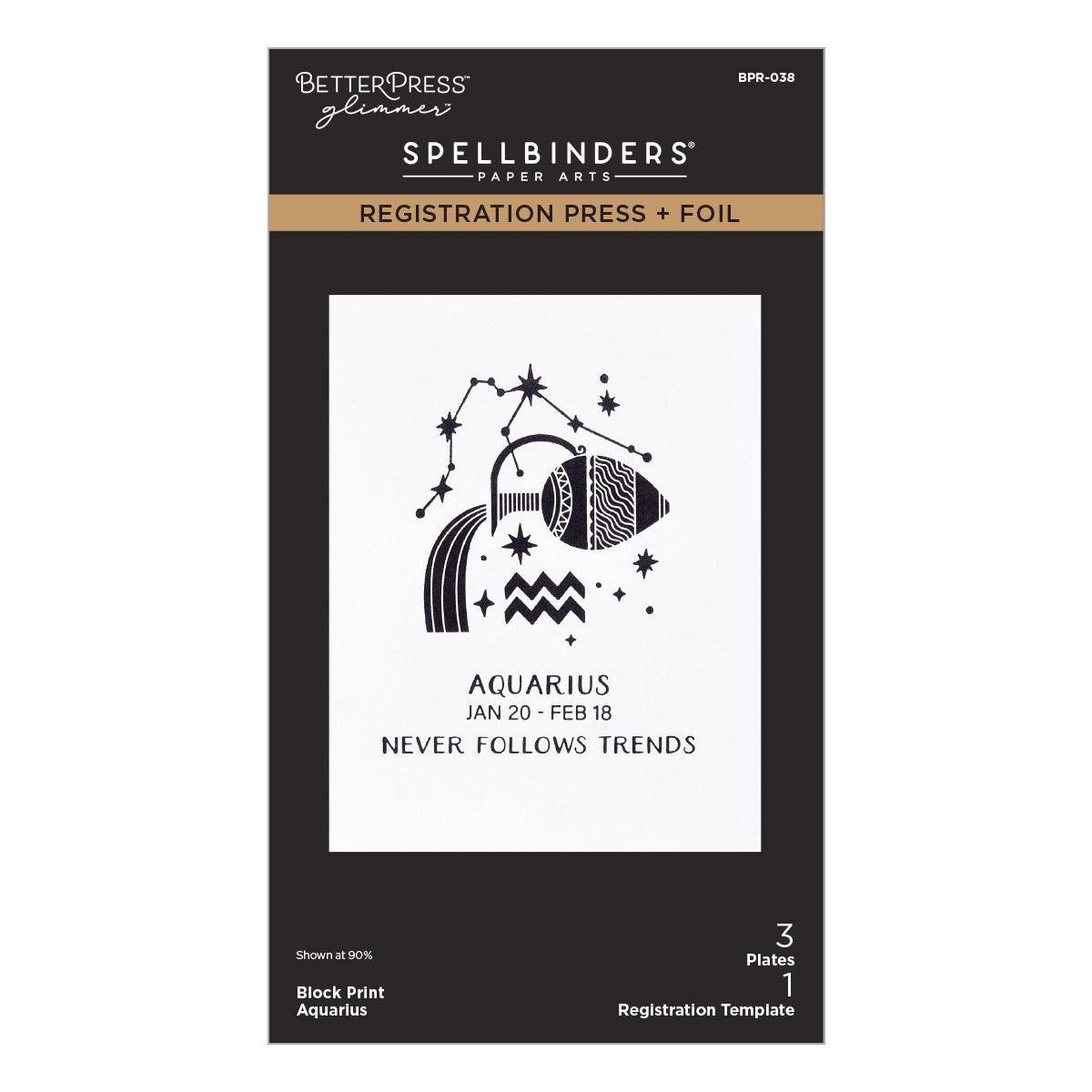 Spellbinders - Block Print Aquarius Registration Press + Foil Plate