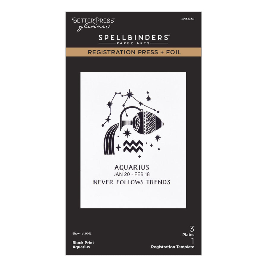 Spellbinders - Block Print Zodiacs Registration Press + Foil Bundle