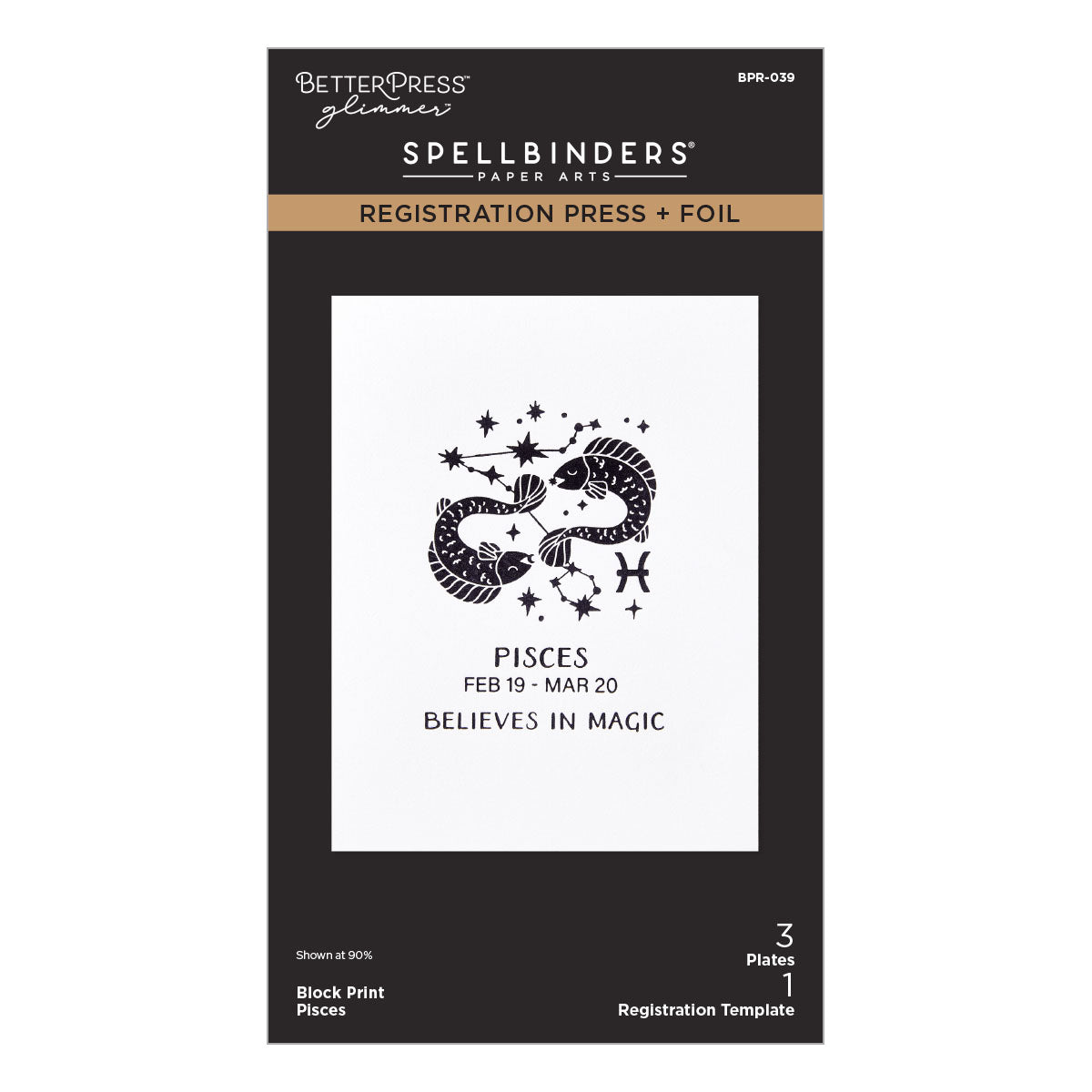 Spellbinders - Block Print Pisces Registration Press + Foil Plate