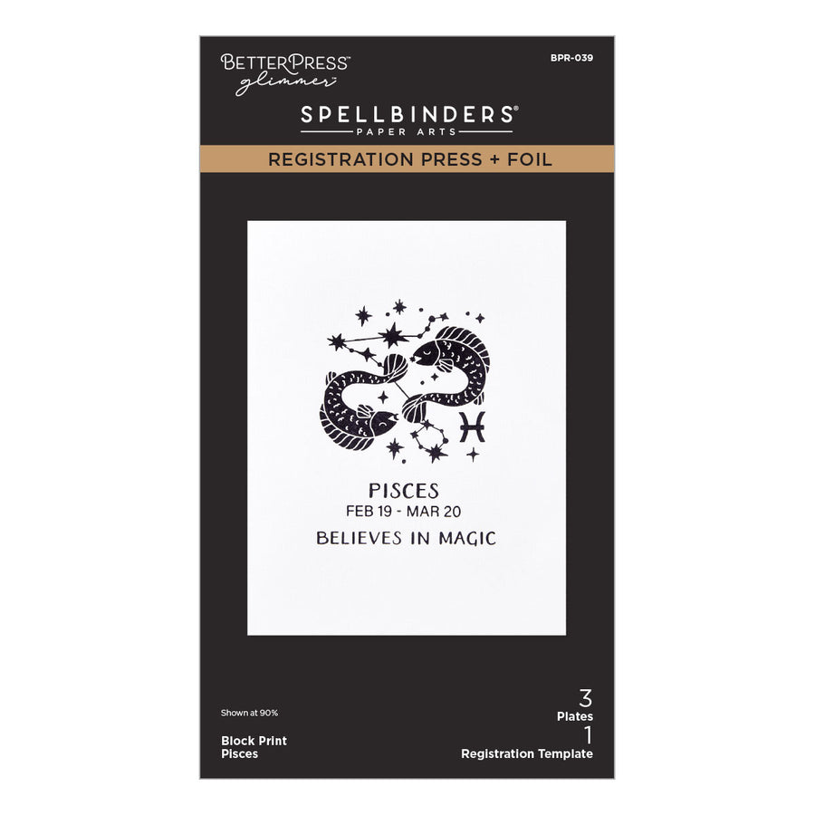 Spellbinders - Block Print Pisces Registration Press + Foil Plate