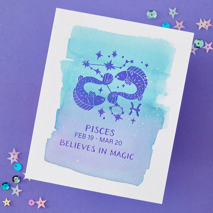 Spellbinders - Block Print Pisces Registration Press + Foil Plate