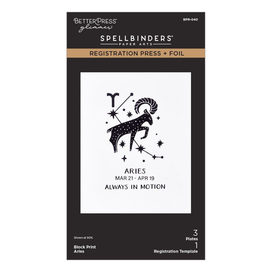 Spellbinders - Block Print Zodiacs Registration Press + Foil Bundle