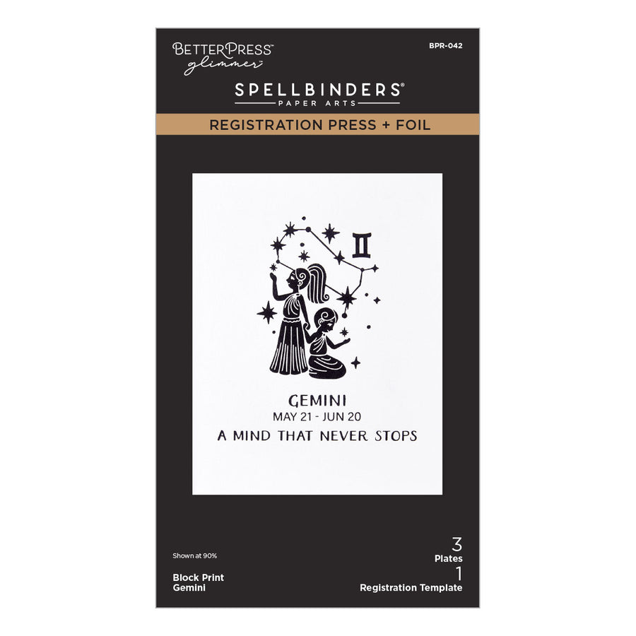 Spellbinders - Block Print Zodiacs Registration Press + Foil Bundle