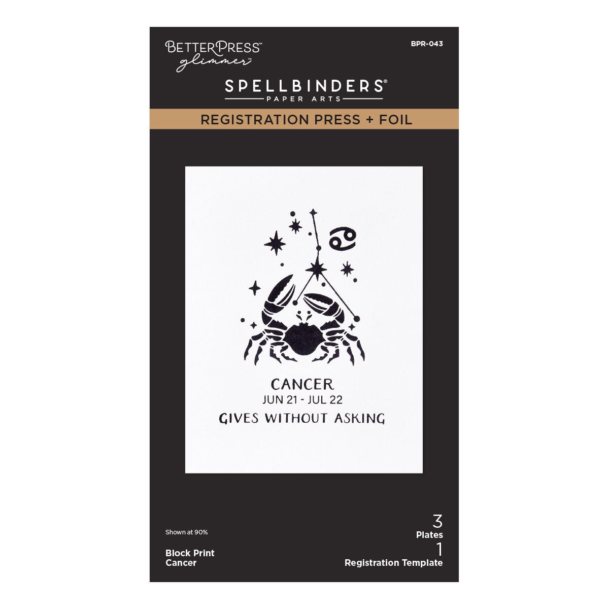 Spellbinders - Block Print Cancer Registration Press + Foil Plate