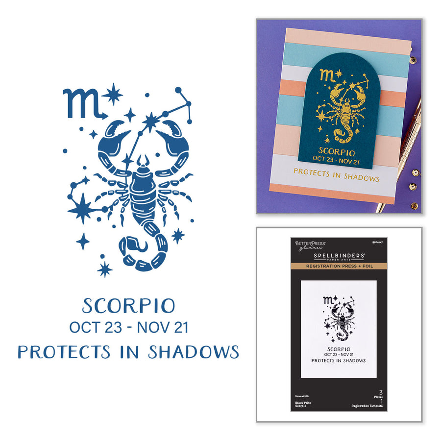 Spellbinders - Block Print Scorpio Registration Press + Foil Plate
