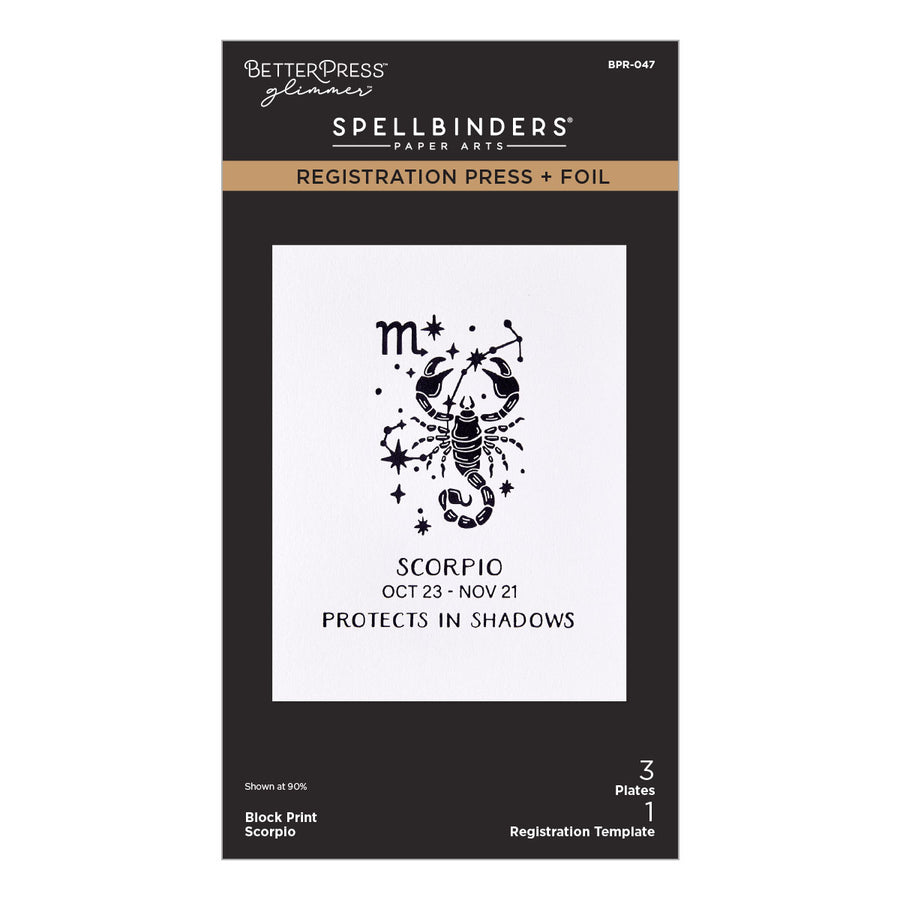Spellbinders - Block Print Zodiacs Registration Press + Foil Bundle