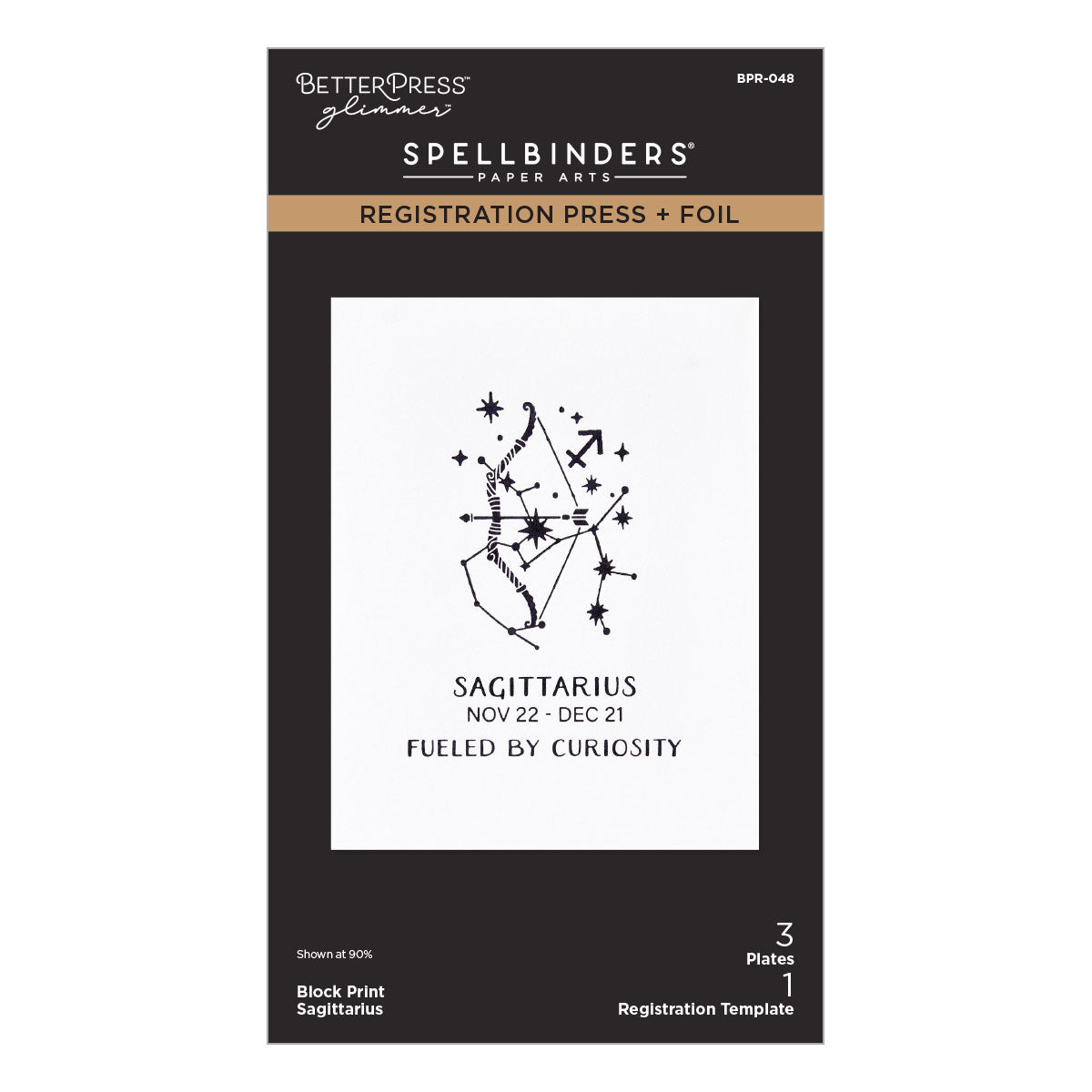 Spellbinders - Block Print Sagittarius Registration Press + Foil Plate