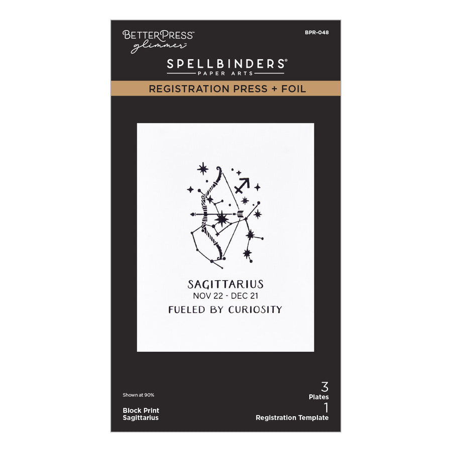 Spellbinders - Block Print Zodiacs Registration Press + Foil Bundle
