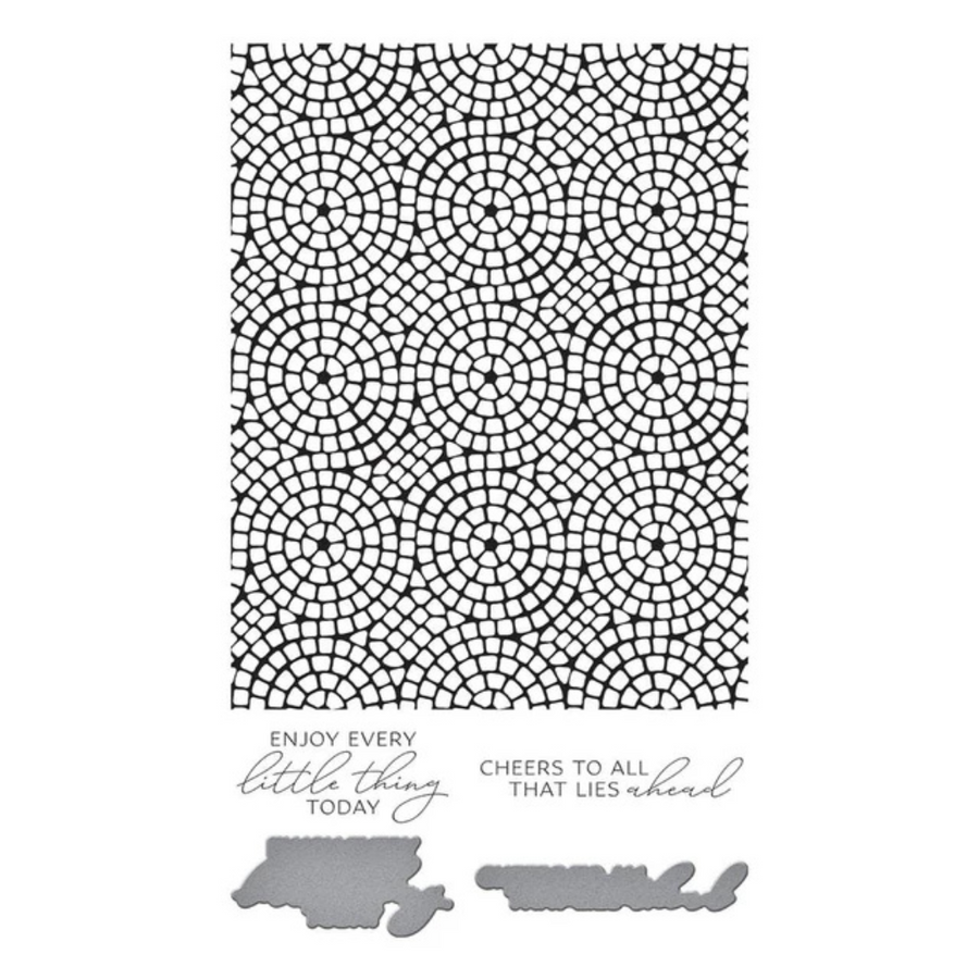 Spellbinders - BetterPress Society May 2025 (Mosaic Path Press Plates & Add-on Stencils Bundle)