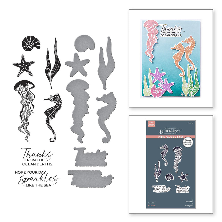 Spellbinders - BetterPress Society June 2025 (Sea Friends Press Plate & Die Set)