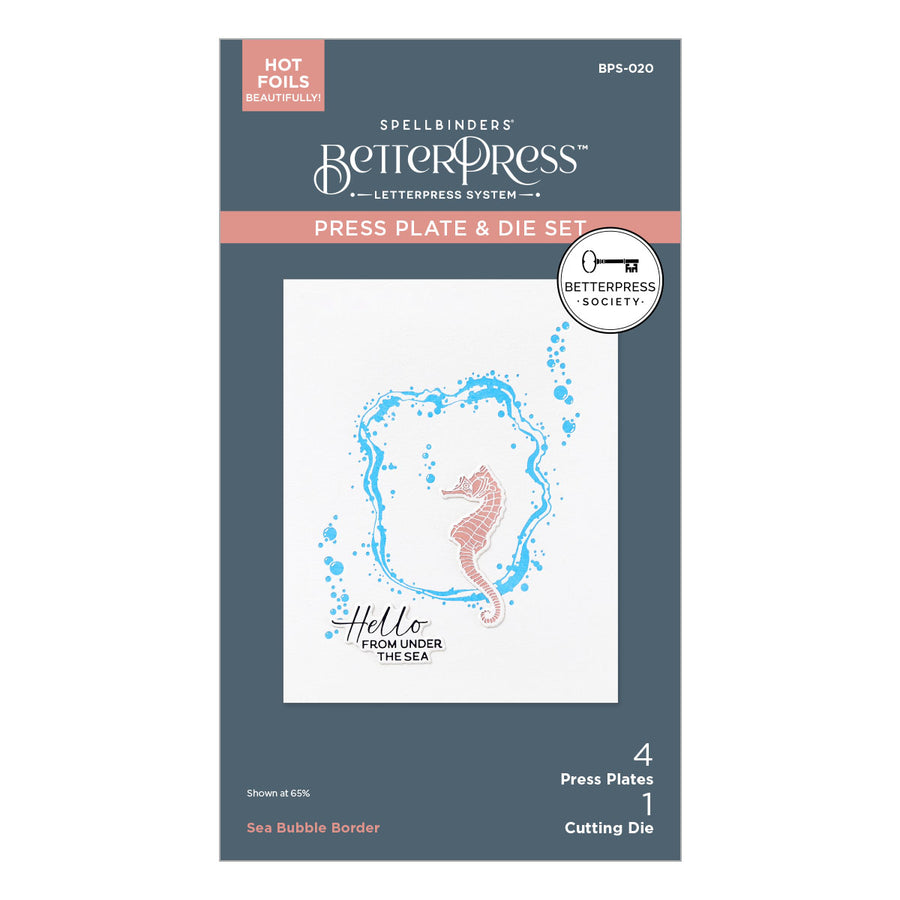 Spellbinders Sea Bubble Border Press Plate & Die Set - BetterPress Society June 2025 Add-on