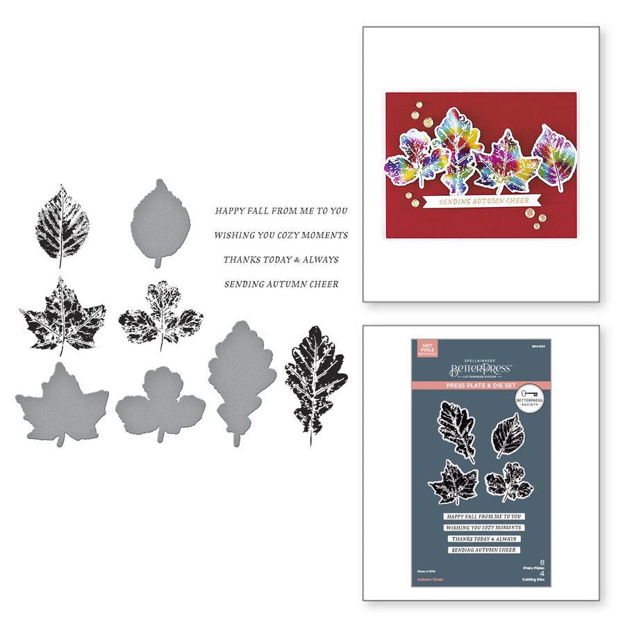 Spellbinders - BetterPress Society September 2025 (Autumn Cheer Press Plate & Die Set)