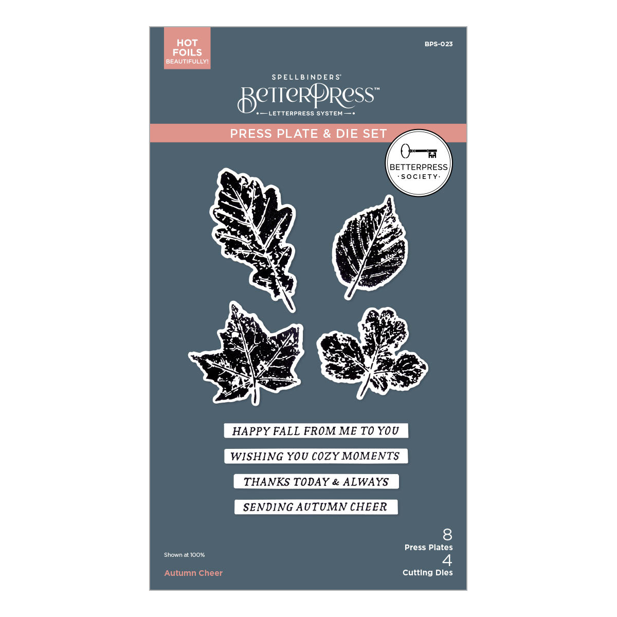 Spellbinders - BetterPress Society September 2025 (Autumn Cheer Press Plate & Die Set)