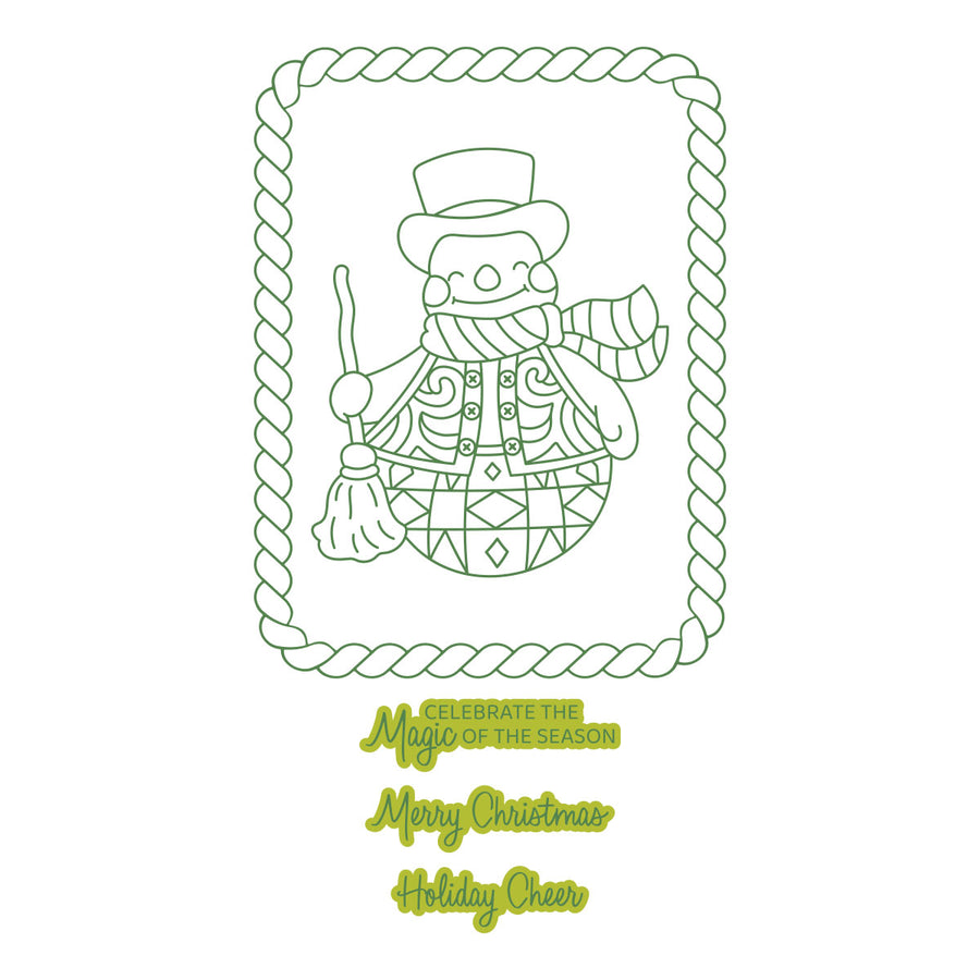 (PRE-ORDER) Spellbinders - BetterPress Society July 2026 (Snowman Wishes Press Plates, Die Set and Stencils Bundle)
