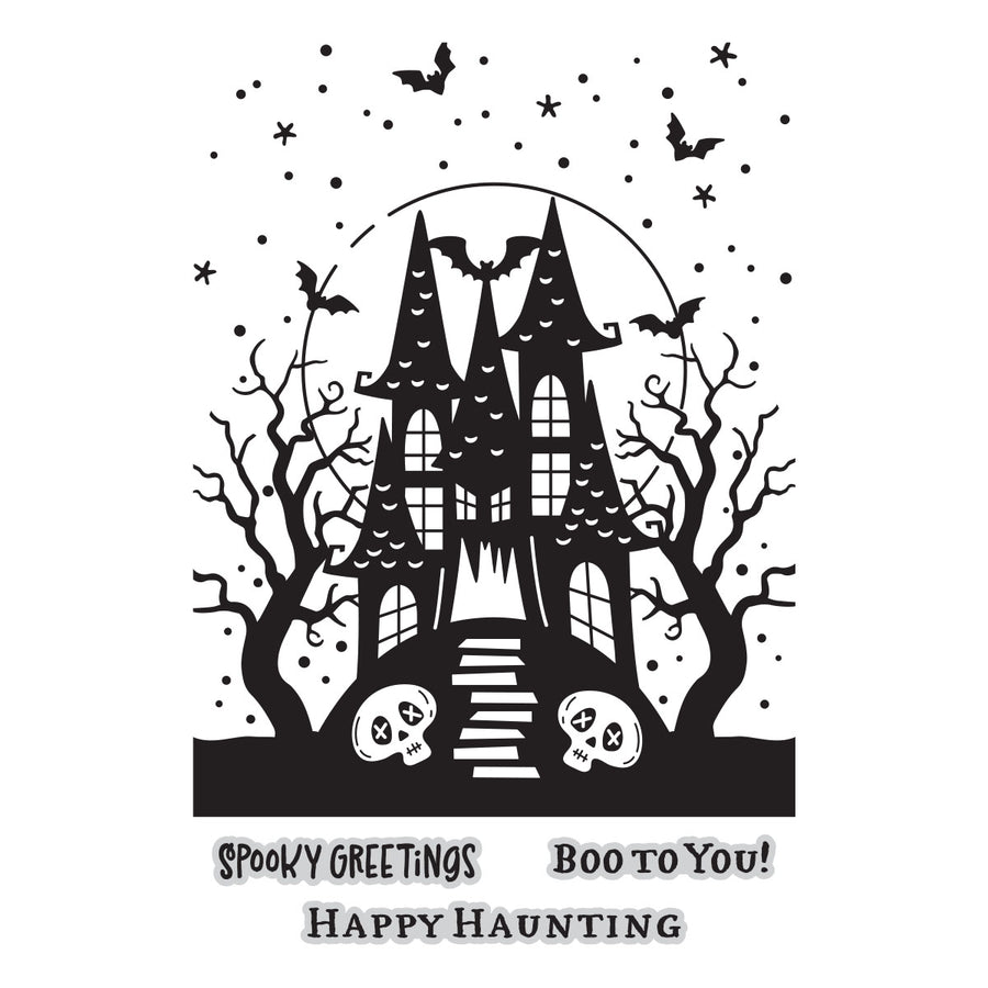 Spellbinders - BetterPress Society August 2026 (Haunted Hollow Press Plate & Die Set + Add-on Stencil Bundle)