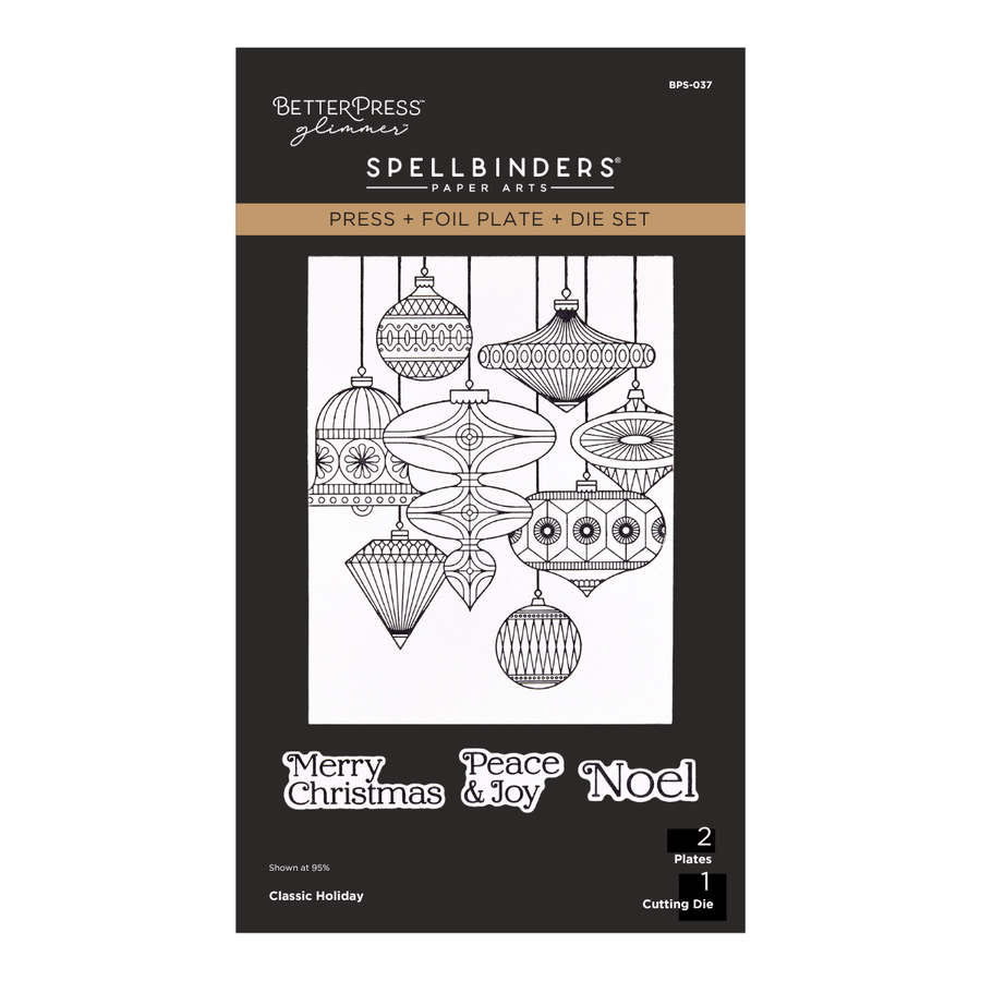 Spellbinders - BetterPress Society October 2026 (Classic Holiday Press Plate + Die Set & Stencils Bundle)