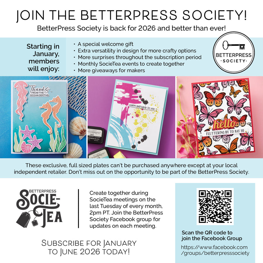 Spellbinders - BetterPress Society Subscriptions for January-June 2026 (PRE-ORDER - Monthly Subscription)