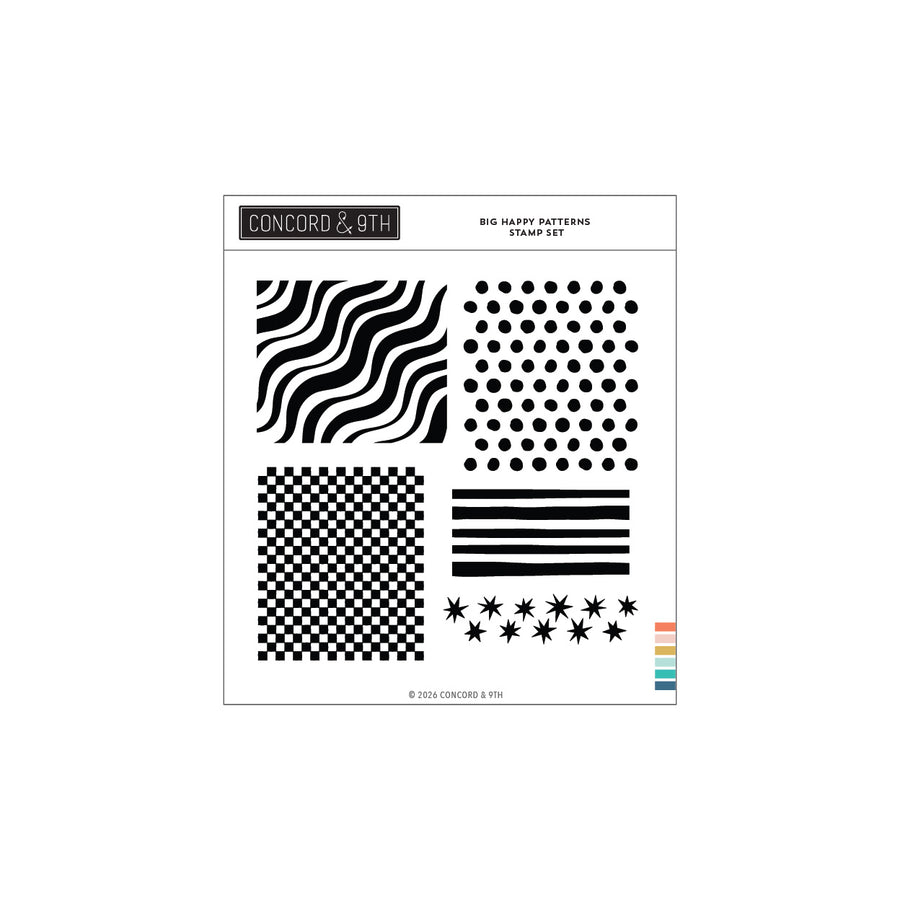 Concord & 9th - Big Happy Patterns Stamp Set