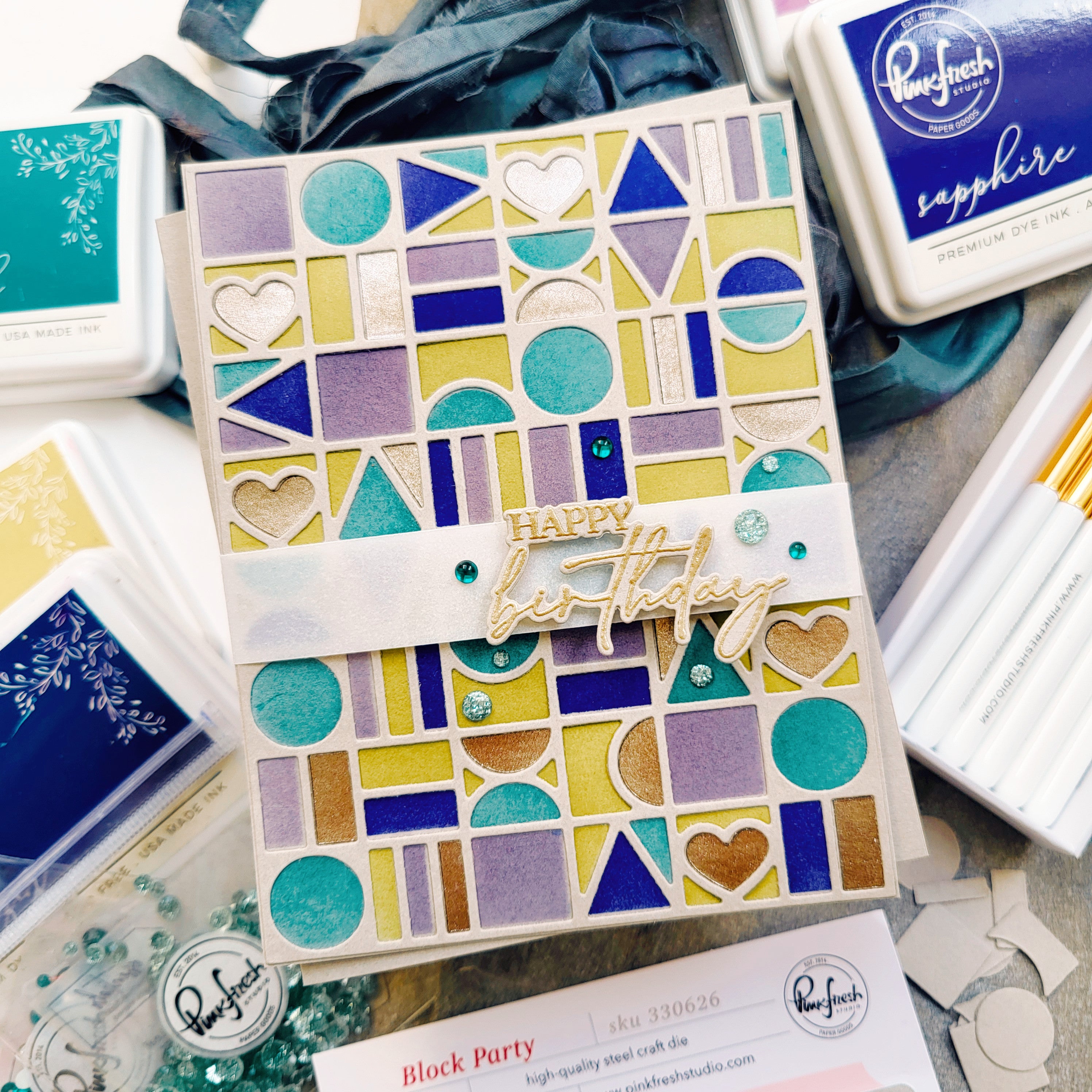 Pinkfresh Studio Block Party card ideas