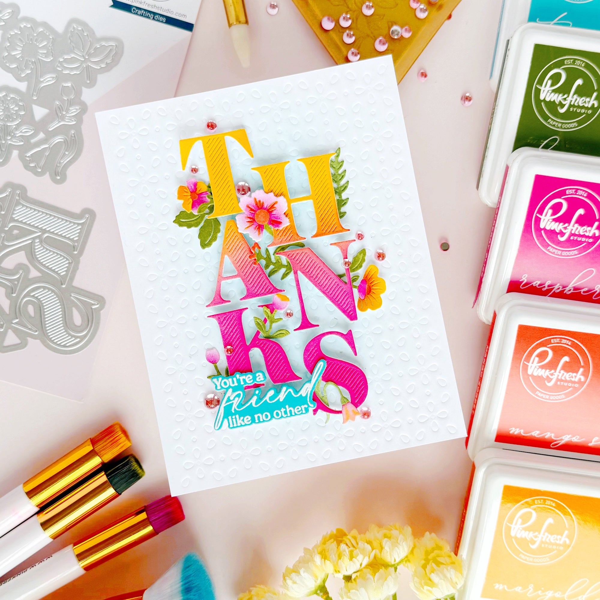 Pinkfresh Studio - Bloom of Thanks Stencils