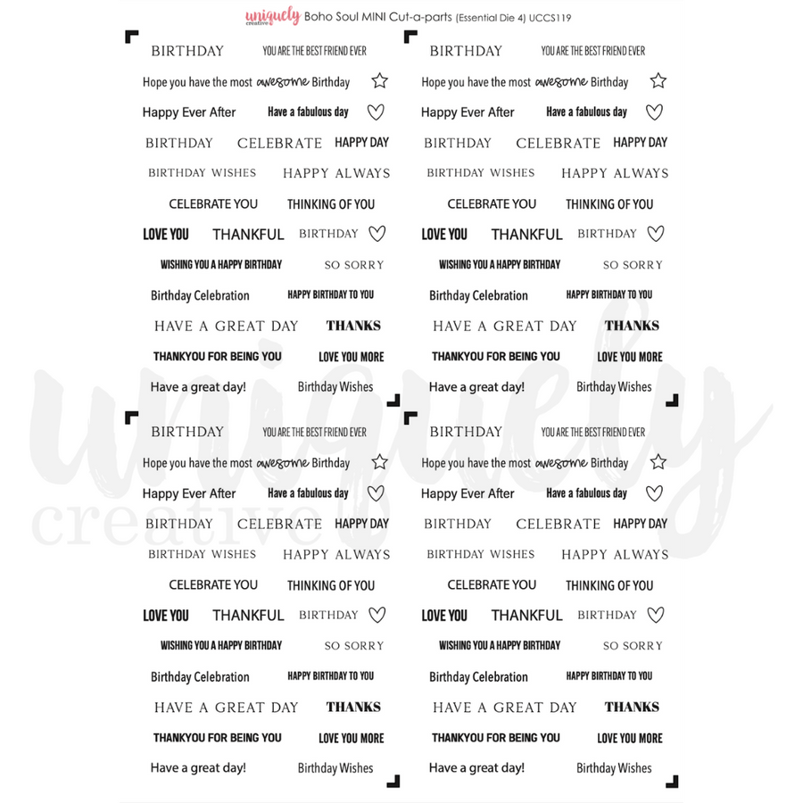 Uniquely Creative - Boho Soul Cut-a-Part Sheet Mini