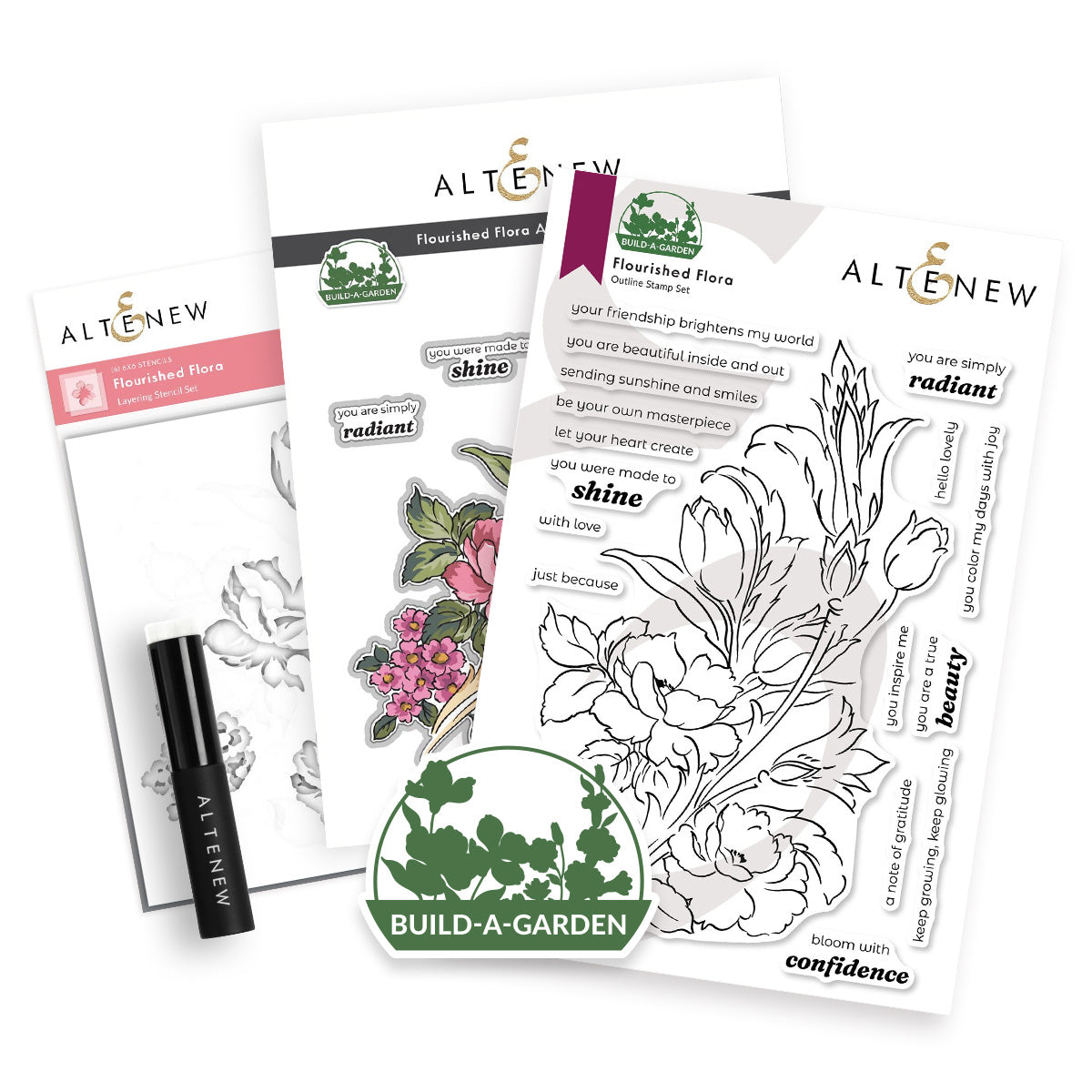 Altenew - Build-A-Garden: Flourished Flora & Add-On Die Bundle