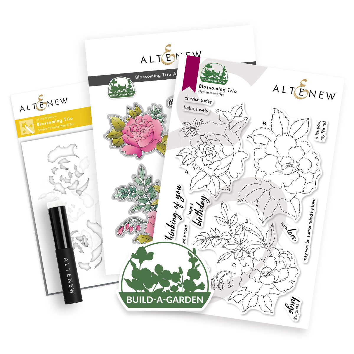 Altenew - Build-A-Garden: Blossoming Trio & Add-on Die Bundle