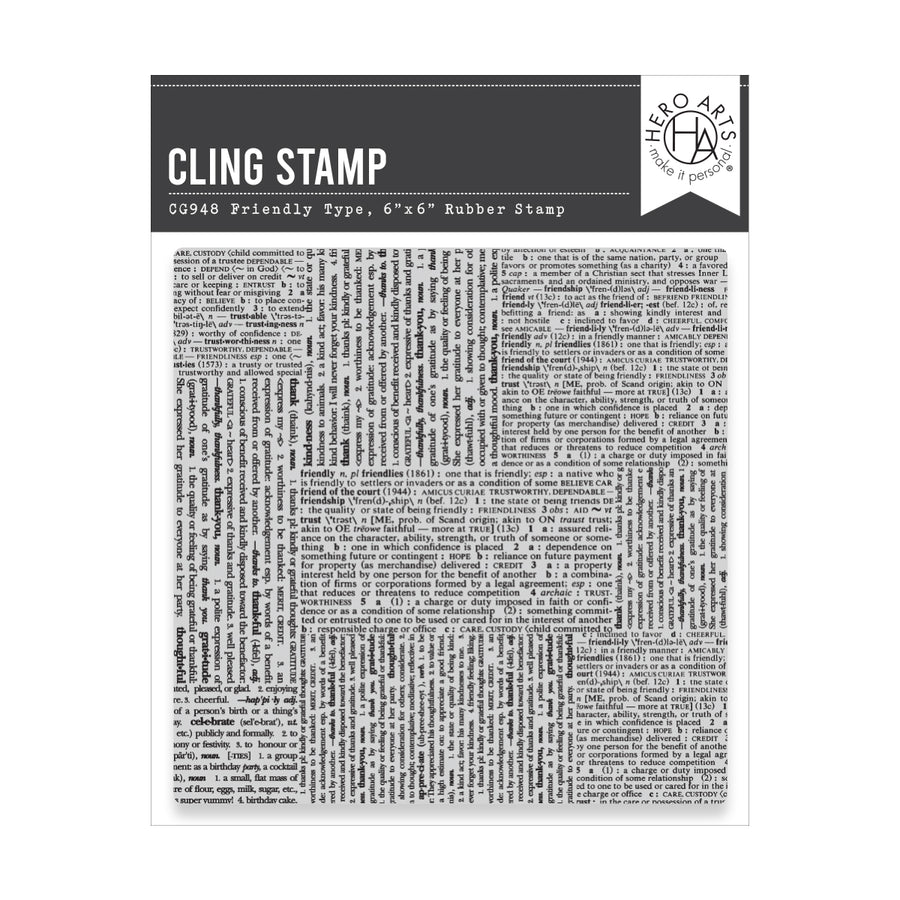 Hero Arts - Friendly Type Cling Stamp