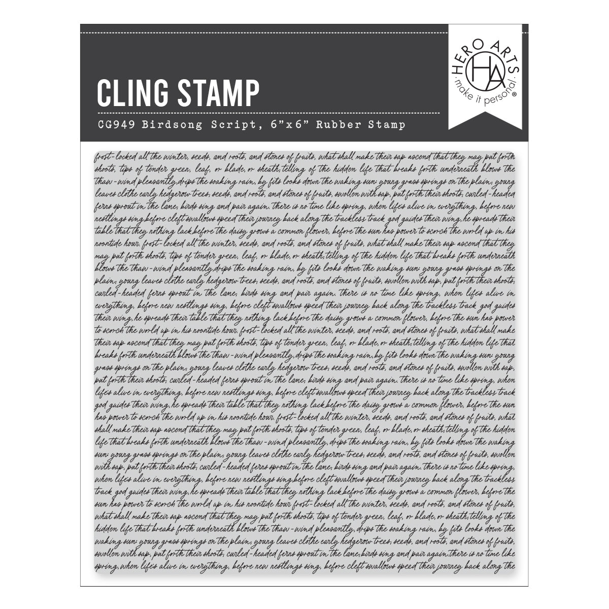 Hero Arts - Birdsong Script Cling Stamp