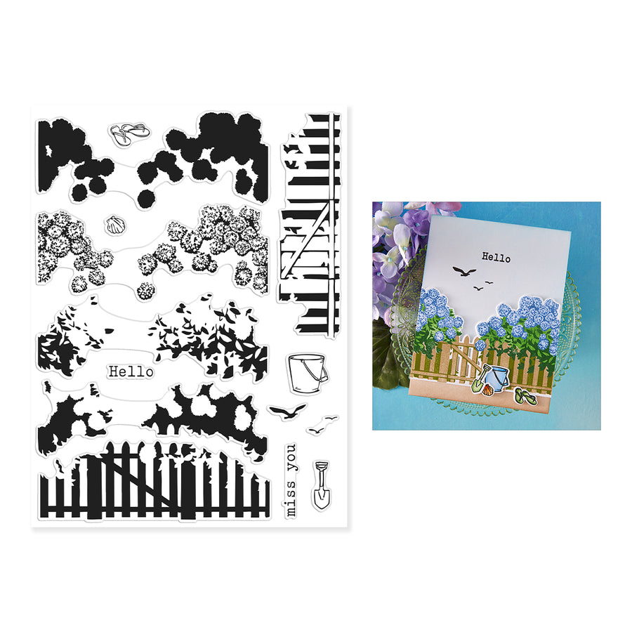 Hero Arts - Coastal Blooms HeroScape Clear Stamps from the Seaside Blooms Collection