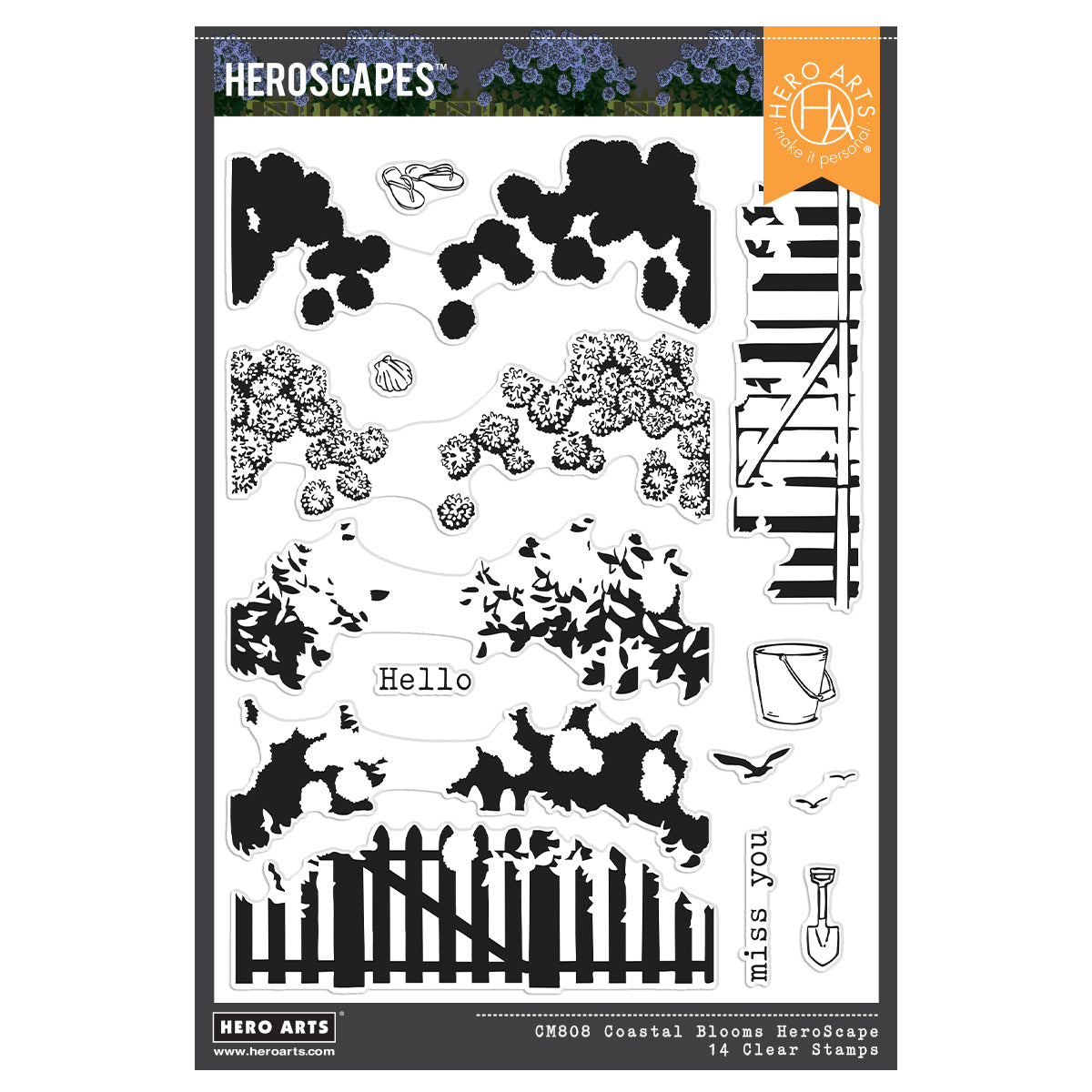 Hero Arts - Coastal Blooms HeroScape Clear Stamps from the Seaside Blooms Collection